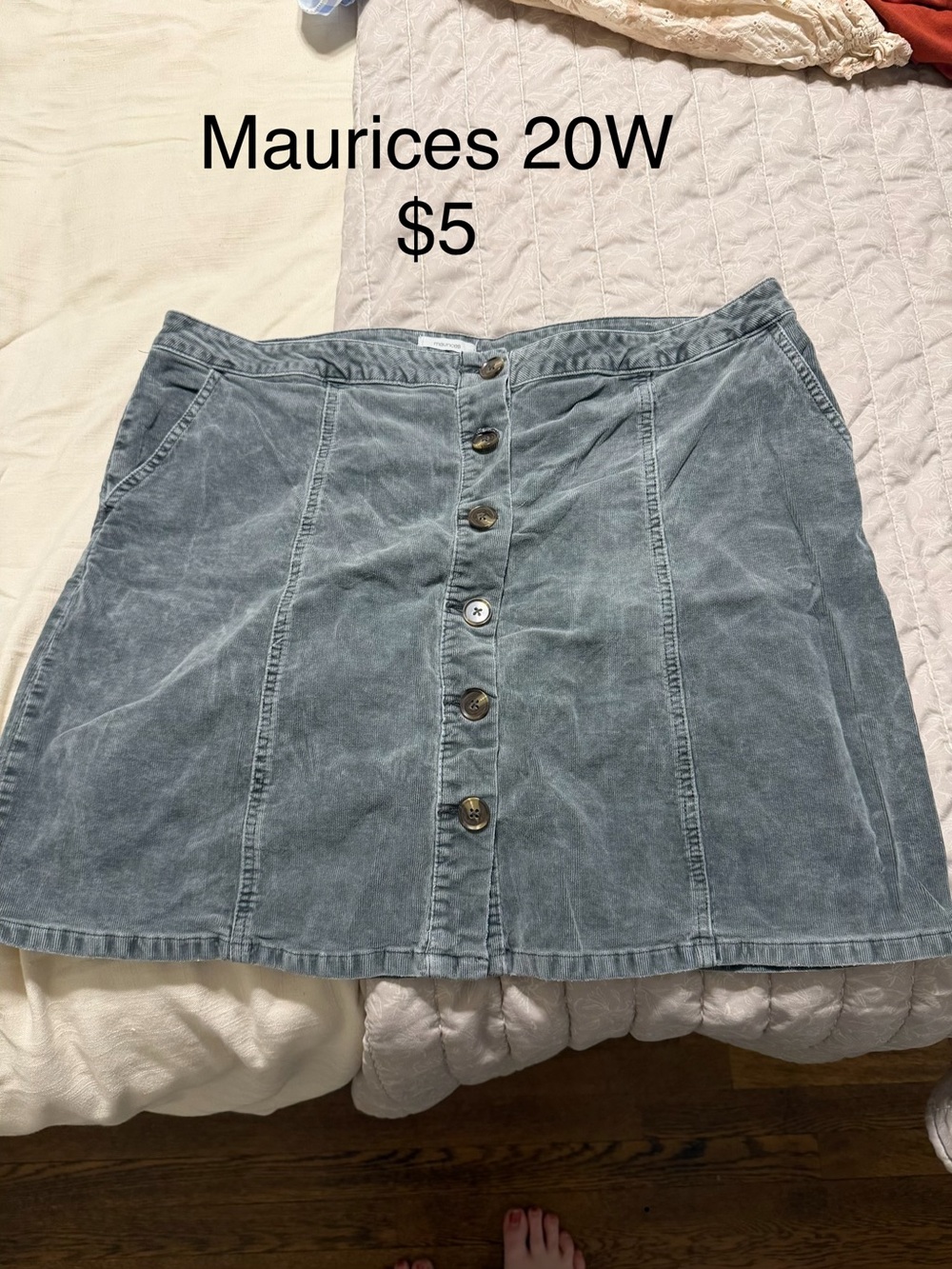 Maurices Washed Denim Button-Front Skirt - Gray Blue